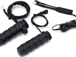 Kuryakyn 6473 Motorcycle Handlebar Accessory: Heated ISO-Grips for 1996-2020 Harley-Davison with Dual Cable Throttle Control