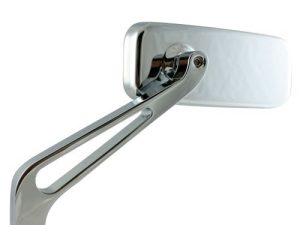 KiWAV Magazi Chrome Rectangular Mirrors Motorcycle Sportster Bobber Cruiser Street Naked Road Bike