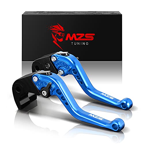 MZS Blue Motorcycle Brake Clutch Levers Adjustable Short CNC Compatible with YZF R1 2004-2008 | YZF R6 2005-2016 MZS Blue Motorcycle Brake Clutch Levers Adjustable Short CNC Compatible with YZF R1 2004-2008 | YZF R6 2005-2016