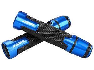 YLFDC 7/8" 22mm Motorcycle Handlebar Grips with Grip Ends for Honda CBR 600RR F4 F4I CBR 1000RR 954RR 929RR 900RR (Blue)