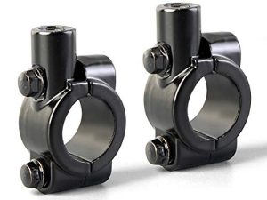 Motorcycle 7/8" Handlebar Mirror Mount Holder Clamp Adaptor 10mm Thread For Motorcycles ATV Scooter Black(Pack of 2)