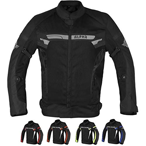 ALPHA CYCLE GEAR BREATHABLE BIKERS RIDING PROTECTION MOTORCYCLE JACKET MESH CE ARMORED (BLACK WIND ALPHA CYCLE GEAR BREATHABLE BIKERS RIDING PROTECTION MOTORCYCLE JACKET MESH CE ARMORED (BLACK WIND