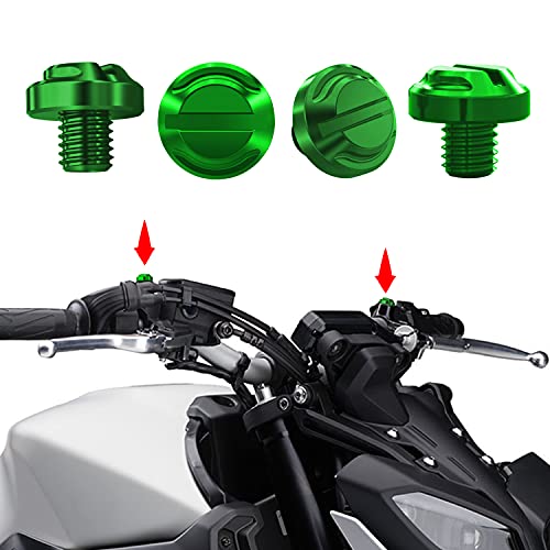 AVERZELLA 4pcs Motorcycle Green Mirror Hole Plugs 2 Regular+2 Reverse M8x1.25 (Green AVERZELLA 4pcs Motorcycle Green Mirror Hole Plugs 2 Regular+2 Reverse M8x1.25 (Green