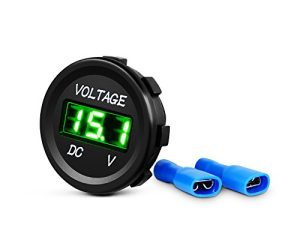 Nilight LED Digital Display Voltmeter Panel 12VDC Waterproof Digital Round Panel Volt Tester Gauge for Boat Marine Vehicle Motorcycle Truck ATV UTV