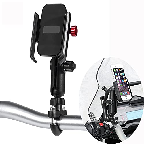 LAZORA Motorcycle Phone Holder 360°Rotation U-Bolt Base Aluminum Alloy Material /Material Sturdy Motorcycle Bike Handlebar Phone Mount (2821) LAZORA Motorcycle Phone Holder 360°Rotation U-Bolt Base Aluminum Alloy Material /Material Sturdy Motorcycle Bike Handlebar Phone Mount (2821)