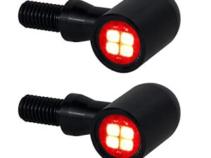 QUASCO LED Tun Signals Universal Mini Motorcycle Blinkers Brake Tail Lights Compatible with Harley Honda Kawasaki Suzuki Triumph Yamaha