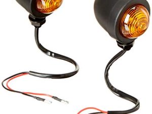 Krator 2pcs Black Heavy Duty Motorcycle Turn Signals Bulb Indicators Blinkers Lights
