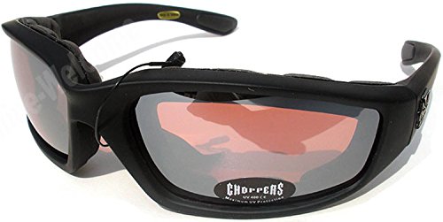 Night Driving Riding Padded Motorcycle Glasses 011 Black Frame with Yellow Lenses Night Driving Riding Padded Motorcycle Glasses 011 Black Frame with Yellow Lenses