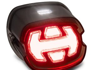 LED Brake Tail Light for Harley Davidson [DOT Approved] [Arrow-Design] [Plug-n-Play] - License Running Tail Brake Light for Harley Sportster Dyna Fatboy Softail Road King Glide Electra Heritage