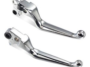 NTHREEAUTO Chrome Brake Clutch Lever Motorcycle Hand Levers Compatible with Harley Sportster 883 1200 Dyna Touring Road King Heritage Softail Fat Bob