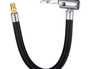 LUMITECO Locking Tire Chuck with Rubber Hose and Standard Tire Valve Fine Thread