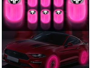 8PCS Glow in The Dark Skull Tire Valve Stem Caps