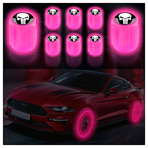 8PCS Glow in The Dark Skull Tire Valve Stem Caps 8PCS Glow in The Dark Skull Tire Valve Stem Caps