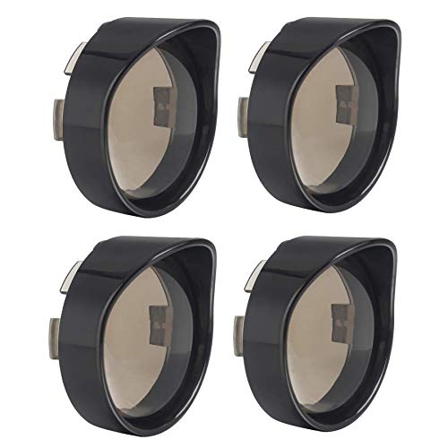 NTHREEAUTO 4PCS Bullet Smoked Turn Signals Lens Cover with Black Visors Bezels Compatible with Harley Dyna Sportster Softail Street Glide Road King NTHREEAUTO 4PCS Bullet Smoked Turn Signals Lens Cover with Black Visors Bezels Compatible with Harley Dyna Sportster Softail Street Glide Road King