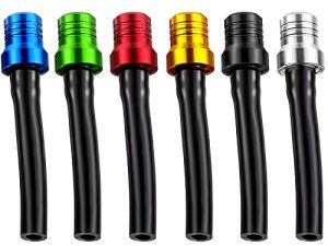 6 Pieces Gas Fuel Cap Valve Fuel Gas Tank Breather Motorcycle Breather Hose 6 Color Aluminum Vent Breather Fuel Tank Breather Valve for 50cc 110cc 70cc 125cc Motorcycle ATV (Simple Style)