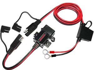 MOTOPOWER MP0609AA 3.1Amp Motorcycle USB Port Kit SAE to USB Adapter Cable with SAE Cap