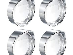 NTHREEAUTO 4PCS Clear Bullet Turn Signals Lens Cover with Chrome Visor Bezels Compatible with Harley Dyna Sportster Road King Street Glide Softail Fatboy