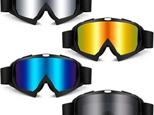4 Pairs Dirt Bike Goggles Motorcycle Goggles off Road ATV UTV MTB Goggles Anti Scratch Motocross Goggles for Men Wide Vision