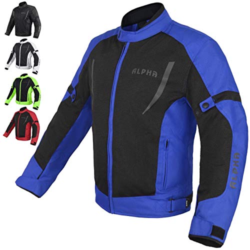 HI VIS MESH MOTORCYCLE JACKET FOR MENS RIDING BIKERS RACING DUAL SPORTS BIKE ARMORED PROTECTIVE (BLUE HI VIS MESH MOTORCYCLE JACKET FOR MENS RIDING BIKERS RACING DUAL SPORTS BIKE ARMORED PROTECTIVE (BLUE