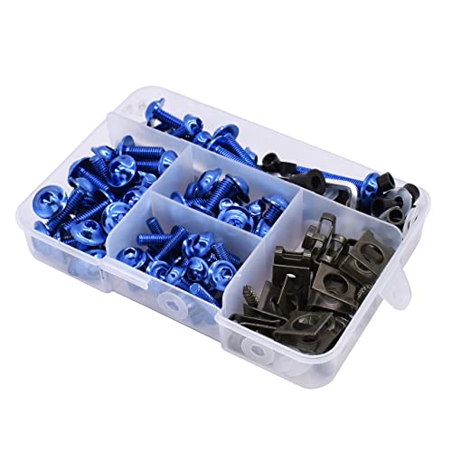 Universal Motorcycle Fairing Screws Windscreen Aluminium Screw Body Spring Bolts Nuts Kit For Yamaha Kawasaki Suzuki BMW etc Blue Universal Motorcycle Fairing Screws Windscreen Aluminium Screw Body Spring Bolts Nuts Kit For Yamaha Kawasaki Suzuki BMW etc Blue
