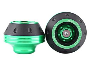 CNC Front Fork Frame Sliders Wheel Crash Protector Aluminum Fork Wheel Frame Sliders Crash Pads Motorbike Falling Protection Scooter Moped(Green)