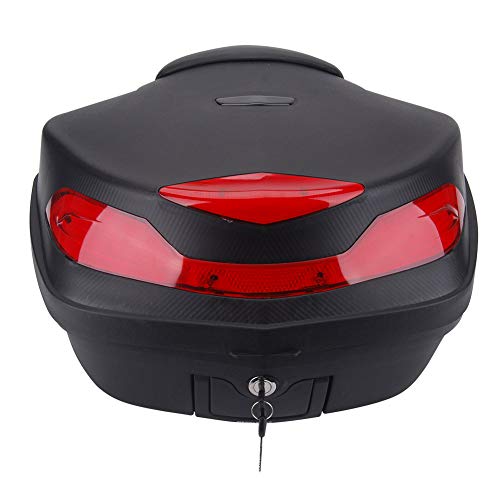Comie Motorcycle Tour Tail Box Trunk Luggage Top Lock Storage Carrier Case w/soft backrest&handle - 48L Capacity - Can Store Helmet (Black) Comie Motorcycle Tour Tail Box Trunk Luggage Top Lock Storage Carrier Case w/soft backrest&handle - 48L Capacity - Can Store Helmet (Black)
