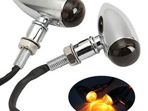 INNOGLOW Motorcycle Bullet Turn Signals Light Universal Front Rear Blinker Indicator for Honda Suzuki Yamaha Kawasaki Harley Davidson Choppers/Cruisers or any Custom Applications 12V (Chrome)