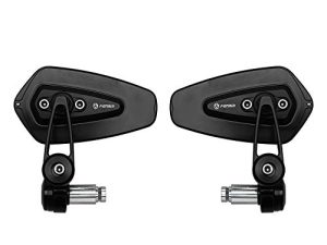 FENRIR CNC Aluminum Alloy Cafe Racer Black Motorcycle Bar End Mirrors Side Folding 22MM 7/8" inch Handlebar Mirror Universal Rear View For M6/M8 Standard Super Sport Naked Street Bike Scooter Minimoto