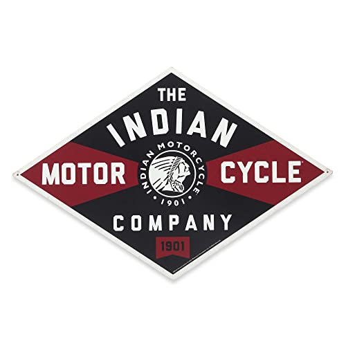 Open Road Brands Indian Motorcycle Company Vintage Diamond Metal Sign - Large Indian Motorcycle Company Sign Open Road Brands Indian Motorcycle Company Vintage Diamond Metal Sign - Large Indian Motorcycle Company Sign