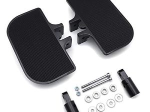 XKH-MOTO Motorcycle Black Passenger Mini Floorboards Rear Footboards Foot Rest Pegs Mounts Compatible With H-D Dyna Fat Bob Low Rider Street Bob Super Glide [PN: MT216-070-BK]