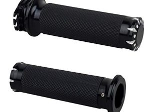 NTHREEAUTO Handlebar Hand Grips Motorcycle Throttle Grip for 1" / 25mm Handle Bars Universal Compatible with Harley Dyna Sportster 883 1200 Road Electra Glide Softail Touring