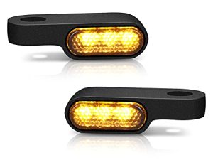 NTHREEAUTO Mini LED Turn Signals Handlebar Marker Light Front Motorcycle Blinkers Compatible with Honda Shadow Harley Dyna Sportster Kawasaki Vulcan Yamaha V-Star Road Star