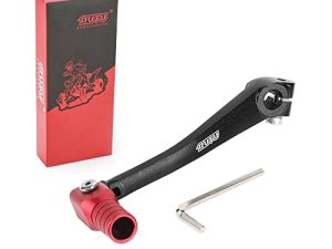 RUTU CNC Gear Shift Lever Folding Shifter Lever with L-Wrench - Shifting Lever for XR50 CRF50 50cc 70cc 90cc 110cc 125cc Dirt Bike Dual Pit Bike - 6061 Aviation Aluminum Bike Gear Shifter Black-Red