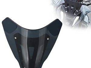 Motorcycle Windscreen Windshield Wind Deflector Screen Shield Protector With Bracket For MT-07 MT 07 MT07 2021-2022 (Black)