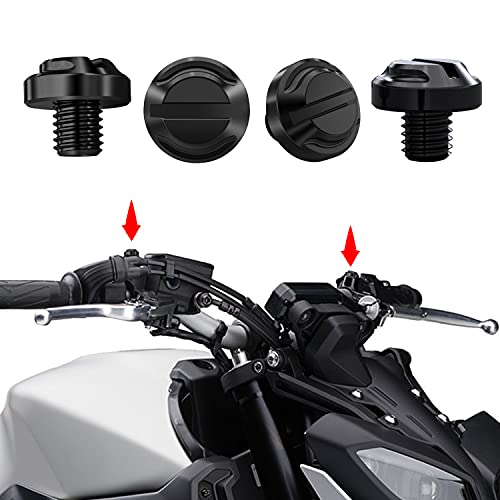 AVERZELLA 4pcs Motorcycle Mirror Hole Plugs Screws Bolts 2 Regular+2 Reverse M8x1.25 (black AVERZELLA 4pcs Motorcycle Mirror Hole Plugs Screws Bolts 2 Regular+2 Reverse M8x1.25 (black