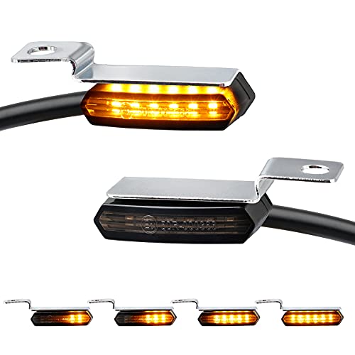 NTHREEAUTO Handlebar Sequential Front Turn Signals LED Mini Motorcycle Blinkers Flowing Marker Light Compatible with Harley Sportster Dyna 883 1200 Road King Softail NTHREEAUTO Handlebar Sequential Front Turn Signals LED Mini Motorcycle Blinkers Flowing Marker Light Compatible with Harley Sportster Dyna 883 1200 Road King Softail