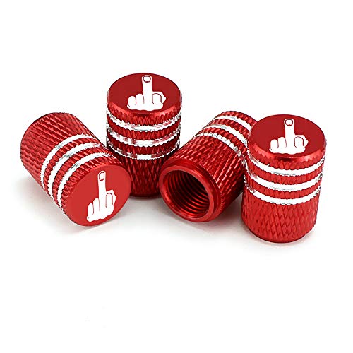 Cyan Tire Valve Caps Car Air Valve Stem Caps Truck Sedan SUV Motorcycle Accessories 4 Pack(Middle Finger Red) Cyan Tire Valve Caps Car Air Valve Stem Caps Truck Sedan SUV Motorcycle Accessories 4 Pack(Middle Finger Red)