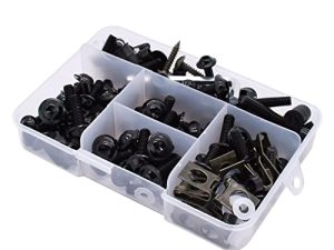 Universal Motorcycle Fairing Screws Windscreen Aluminium Screw Body Spring Bolts Nuts Kit For Yamaha Kawasaki Suzuki BMW etc Black