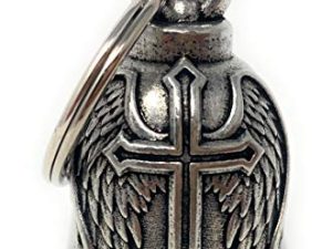 Cross Wing Motorcycle Biker Bell Accessory or Key Chain for Luck