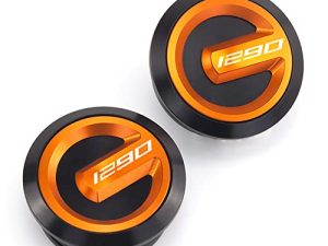 For KTM 1290 Super Adventure 2015-2022 1290 Super Duke R 2014-2022 Frame Hole Cover Caps Plug Decorative Frame Cap Motorcycle Accessories (Black&Orange)