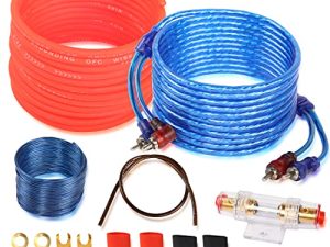 XMSJSIY Car Audio Wiring Kit Amplifier Cable Kit 1500 Watts Car Stereo Subwoofer Installation with Fuse for Car Truck Motorcycle 10 Gauge Amp