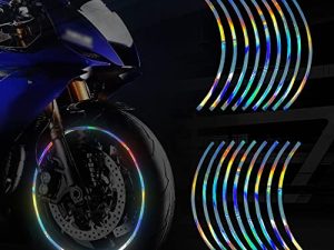 TOMALL 16''-17" Reflective Wheel Rim Stripe Decal for Motorcycle Wheels Car Cycling Bike Bicycle Night Reflective Safety Decoration Stripe Universal Rim Reflective Stickers (Gradient)