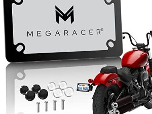 Mega Racer Black Motorcycle License Plate Frame