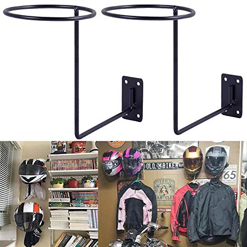 PEI Motorcycle Accessories Helmet Holder Jacket Hanger Wall Mounted Multifunctional Rack (black 2pc) PEI Motorcycle Accessories Helmet Holder Jacket Hanger Wall Mounted Multifunctional Rack (black 2pc)