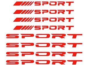 TOMALL 8Pcs Sport Emblem Reflective Stickers for Car Wheels Rims Hub Auto Racing Performance Sport Logo Decals for Car Truck Bumper Door Handle Window Motorcycle Laptop Waterproof Decoration (Red)