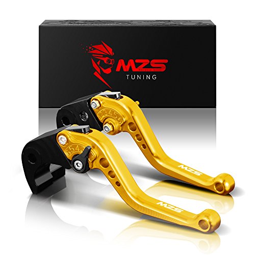 MZS Gold Motorcycle Brake Clutch Levers Adjustable Short CNC Compatible with YZF R1 2004-2008 | YZF R6 2005-2016 MZS Gold Motorcycle Brake Clutch Levers Adjustable Short CNC Compatible with YZF R1 2004-2008 | YZF R6 2005-2016