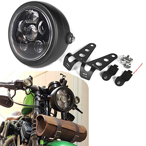 HOZAN 5.75 5-3/4inch Black LED Motorcycle Headlight with Headlight Housing for Shadow for Kawasaki for Suzuki Motorbikes for Metric bikes for Cruisers for Choppers HOZAN 5.75 5-3/4inch Black LED Motorcycle Headlight with Headlight Housing for Shadow for Kawasaki for Suzuki Motorbikes for Metric bikes for Cruisers for Choppers
