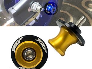 6MM M6 X 1.5 Motorcycle Swing arm Sliders Spools CNC Swing Arm Stand Screws 2PCS for Yamaha YZF R1 R3 R6 R25 R125 R6S 600R 750R (Gold)