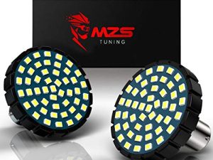 MZS 2" 1157 Turn Signal LED Bulb Running Light Kit Bullet Style w/Dual Color (48White + 48Amber) Front or Rear Compatible Most Family Motorcycles (Pack of 2)