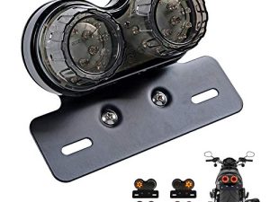 ANKIA 40-LED 40W Motorcycle Tail Light Integrated Running Lamp Brake&Turn Signal Light with License Plate Bracket for Harly Motorcycle Street Bike Cruiser Chopper (Black)